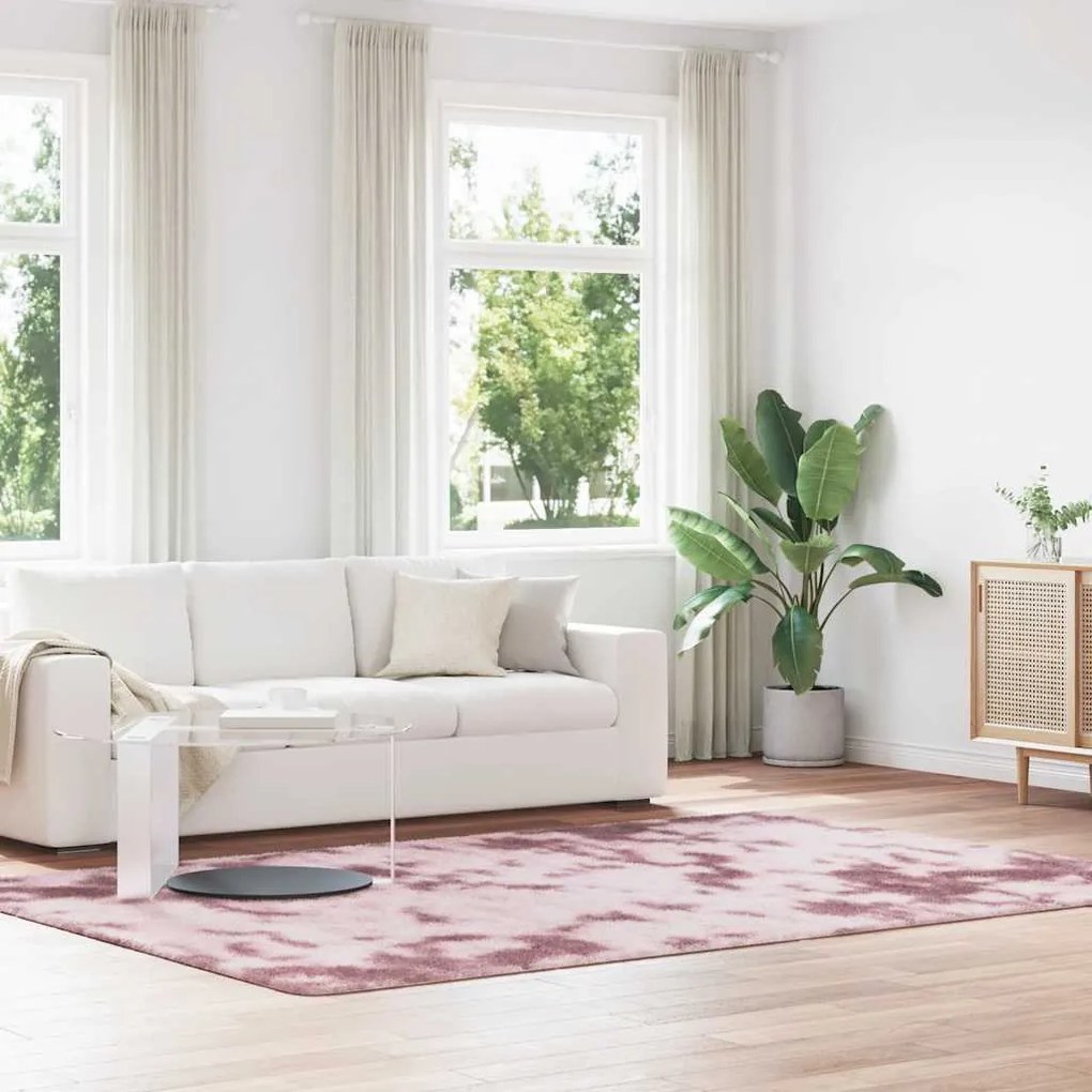 vidaXL Tapete shaggy de pelo alto NAVARRA 200x290 cm rosa empoeirado