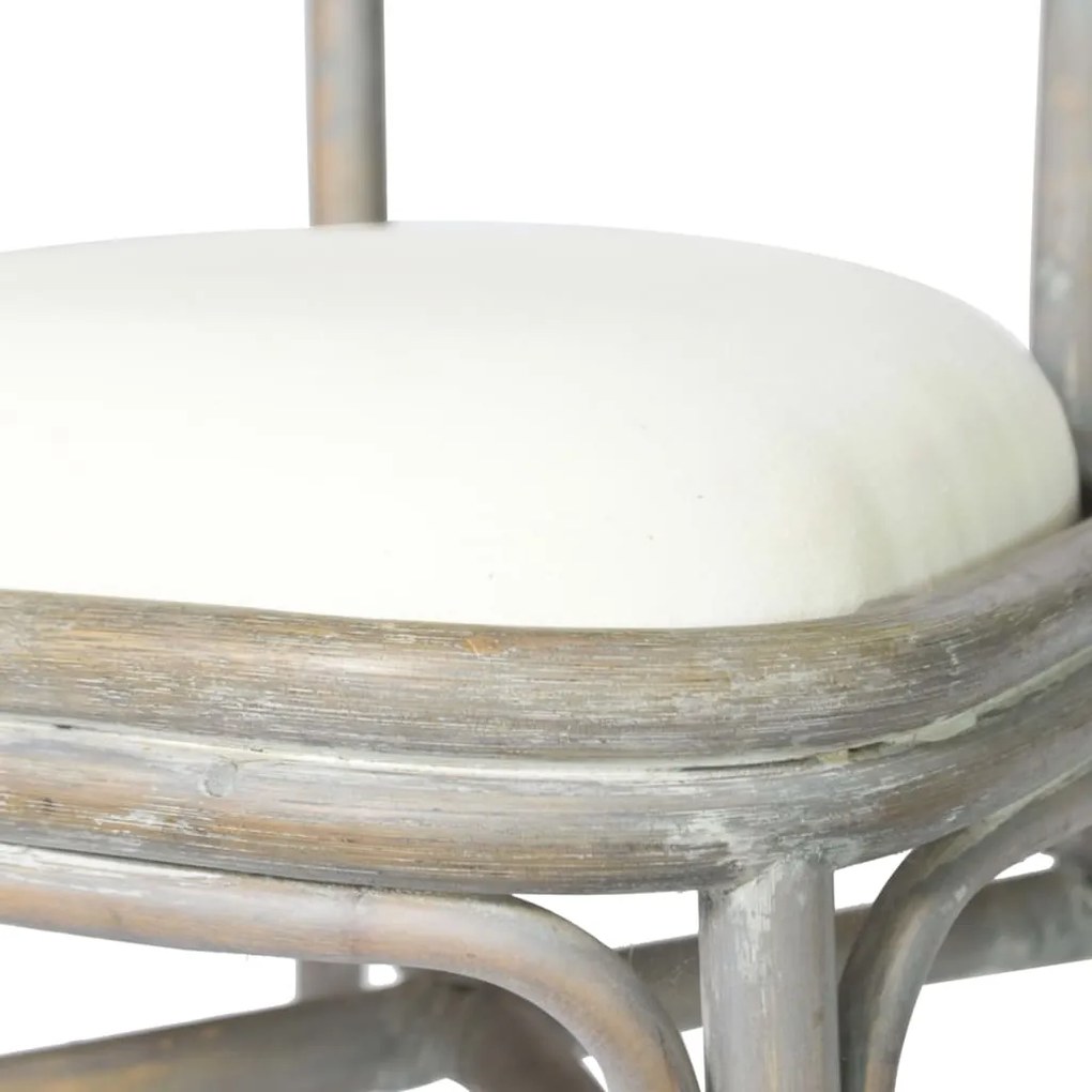 Cadeiras de jantar 4 pcs linho cinzento