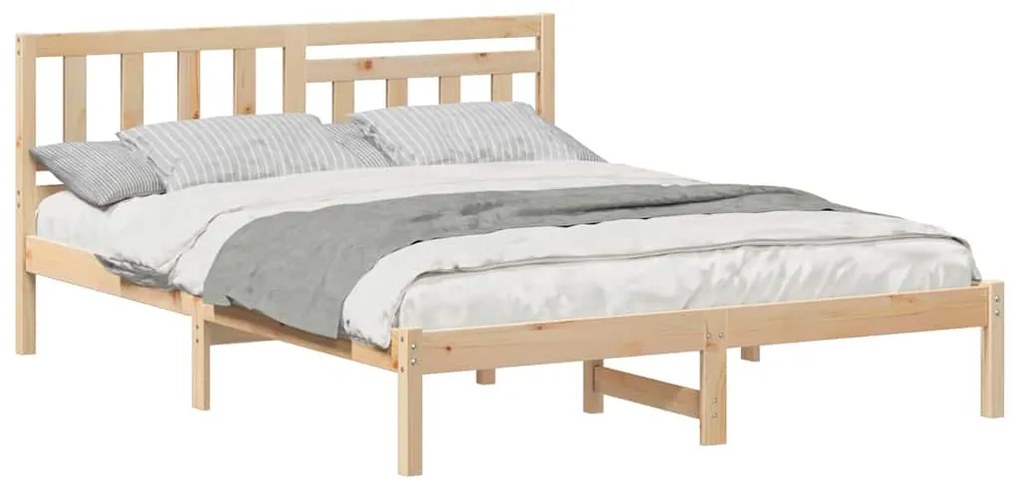 Estrutura da Cama com cabeceira Castanho 160 x 200 cm
