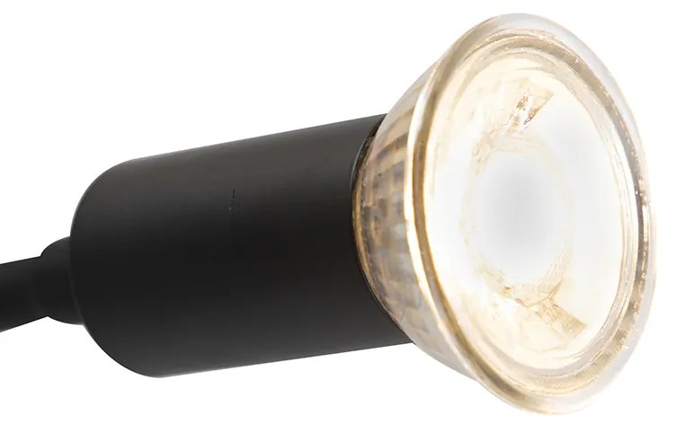 Candeeiro de parede moderno preto com USB e abajur quadrado preto - Zeno Moderno
