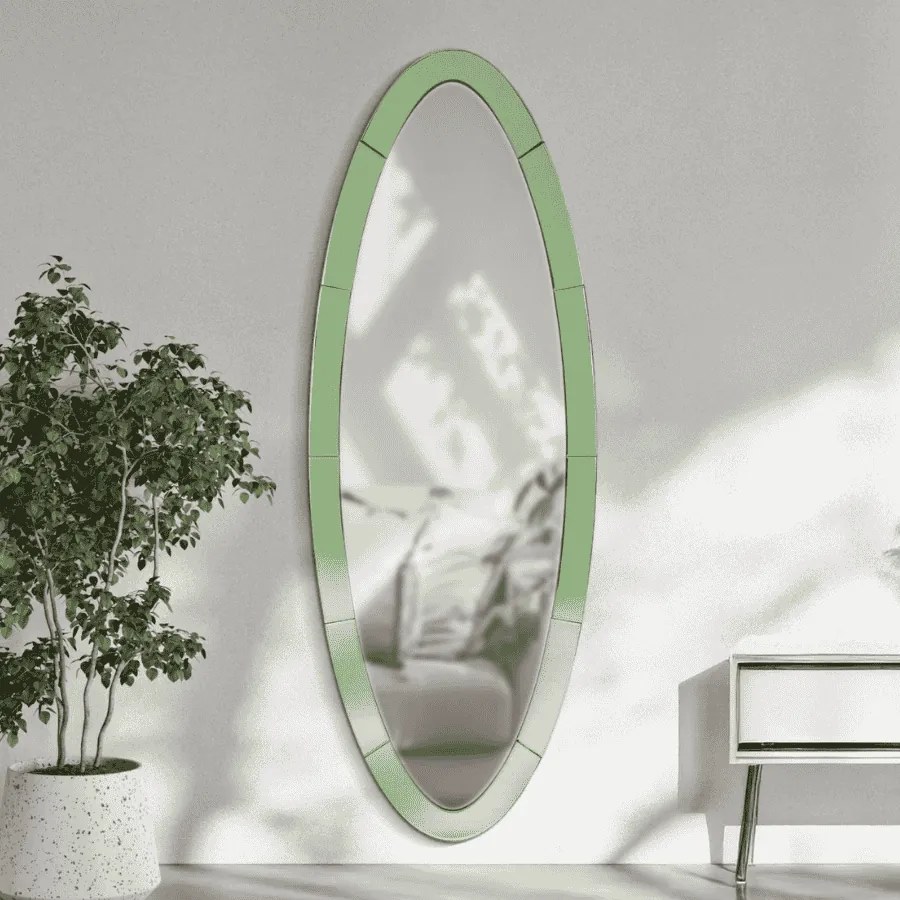 ESPELHO DE PAREDE OSLO 55X2X150 CM (TAMANHO DO ESPELHO INTERIOR 42,5x137,5 CM) VERDE