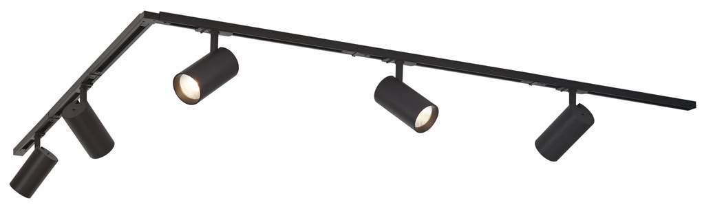 LED Sistema de iluminação de trilho moderno com 5 focos preto 1-fase - Iconic Mark Moderno