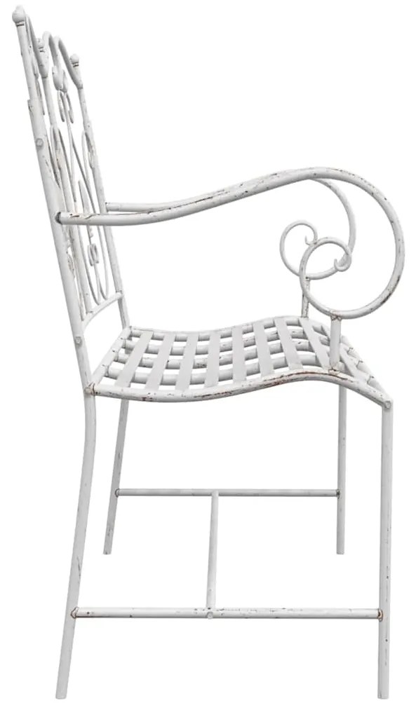 Banco Branco Metal 104 x 54 x 93 cm Durável Banco Exterior