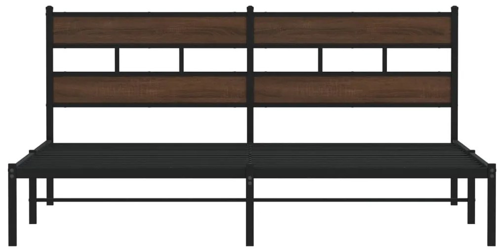 Cama sem colchão com cabeceira 183x213 cm carvalho castanho
