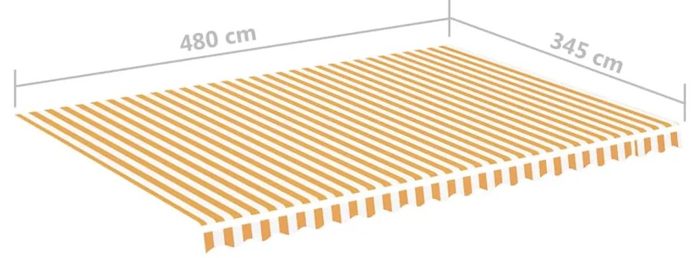 Tecido de substituição para toldo 5x3,5 m amarelo e branco