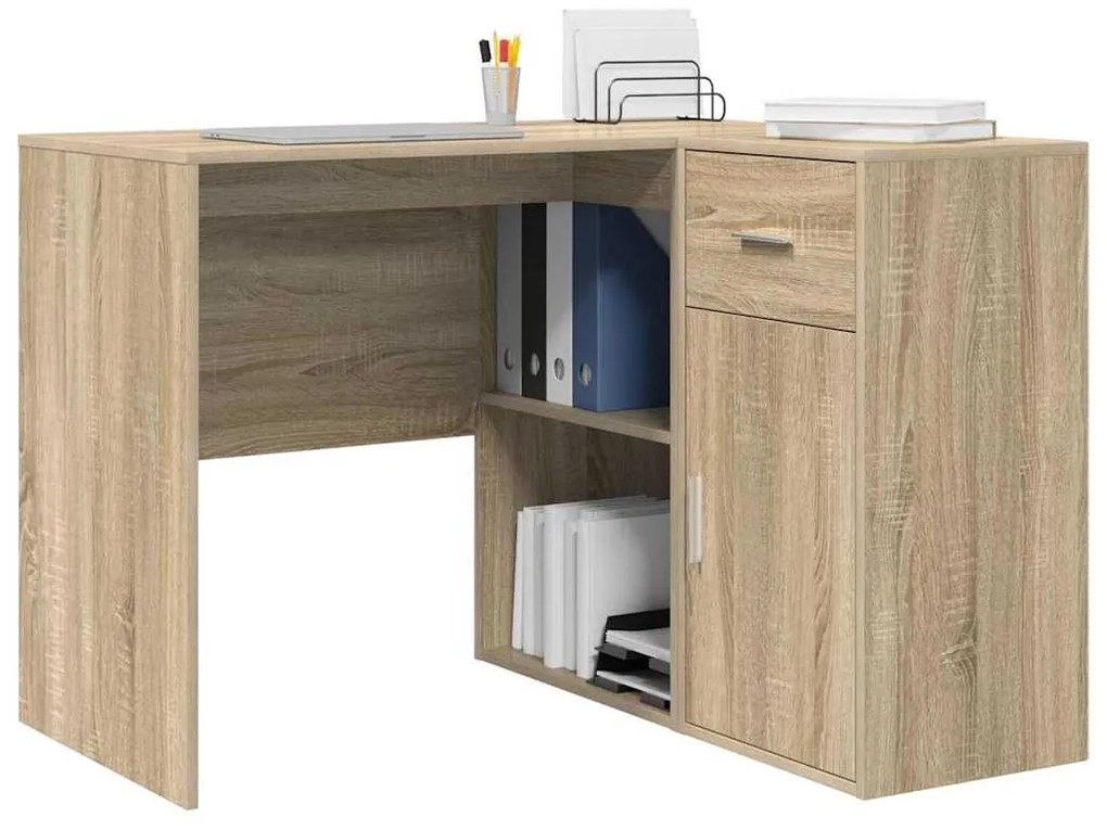 mesa de canto Carvalho Sonoma 102x88x75 cm Madeira Engenheirada