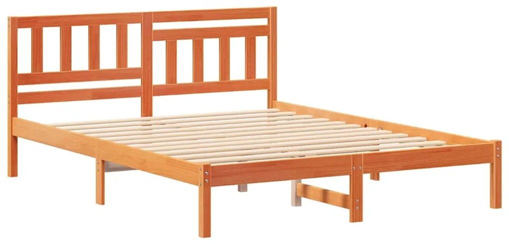 Estrutura da Cama com cabeceira Castanho-mel 140 x 200 cm