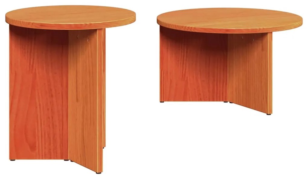 Conjunto de Mesas de Café 2 pcs Castanho-mel 49 x 49 x 28 cm
