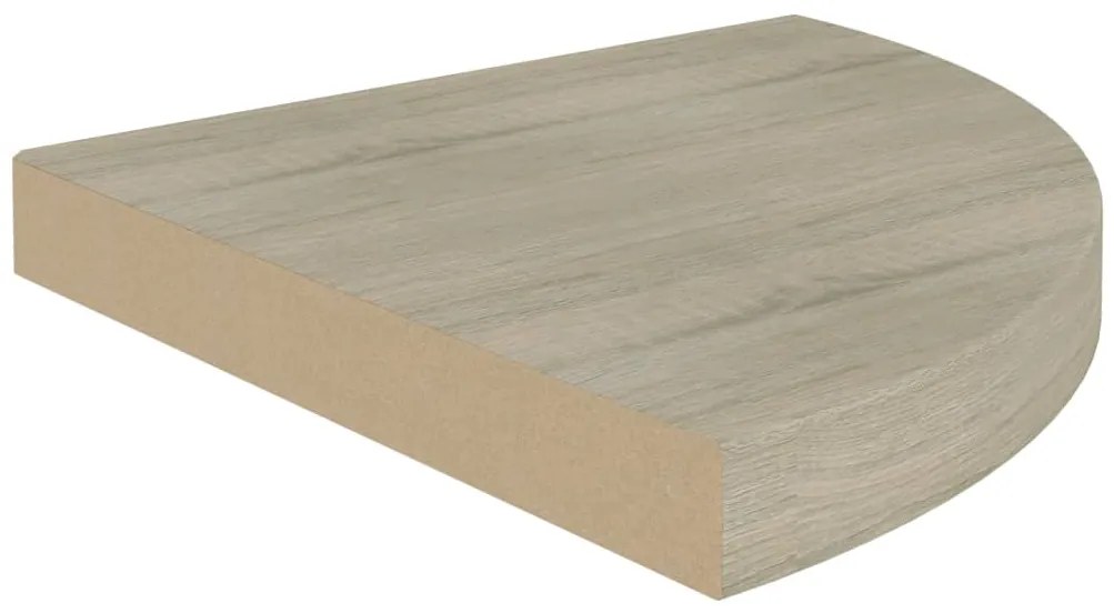 Prateleira de canto suspensa 35x35x3,8cm MDF cor carvalho
