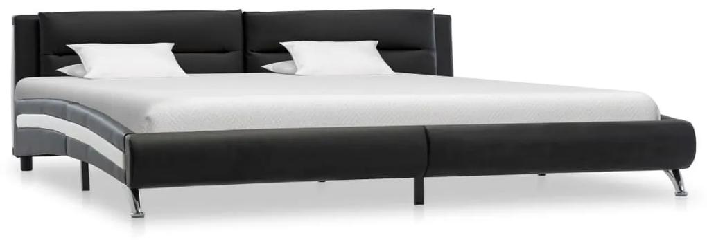 Estrutura de cama 160x200 cm couro artificial preto