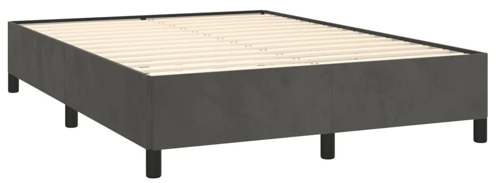 Estrutura de cama sem colchão 140x190 cm veludo cinzento-escuro