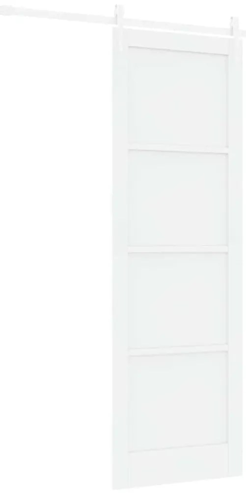 Porta de Correr com Conjunto de Hardware Branca 78x232 cm Madeira Maci