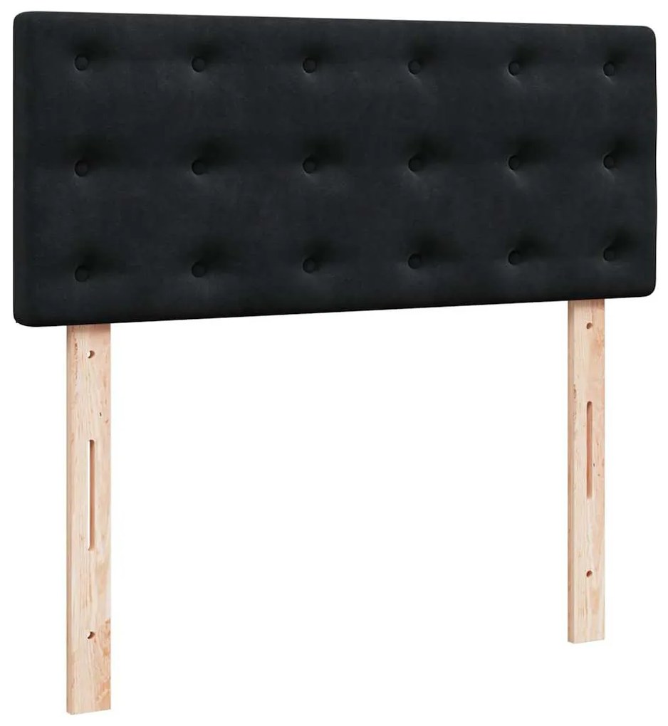 Estrutura de cama otomana com colchão 120x200 cm veludo preto