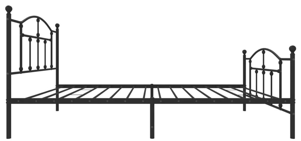 Estrutura de cama com cabeceira e pés 107x203 cm metal preto