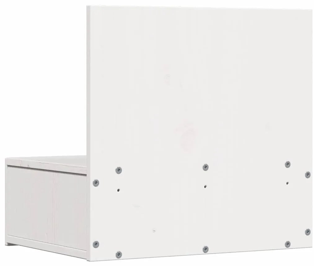 Mesa de Cabeceira Montada na Parede com gaveta 2 pcs Branco