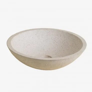 Lavabo Redondo Ø40 Cm Em Cimento Zavion Branco - Sklum