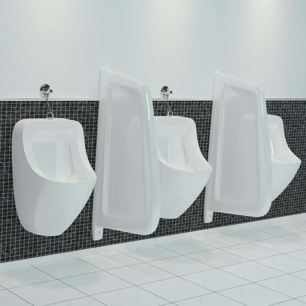 Divisória de privacidade p/ urinol de parede cerâmica branco