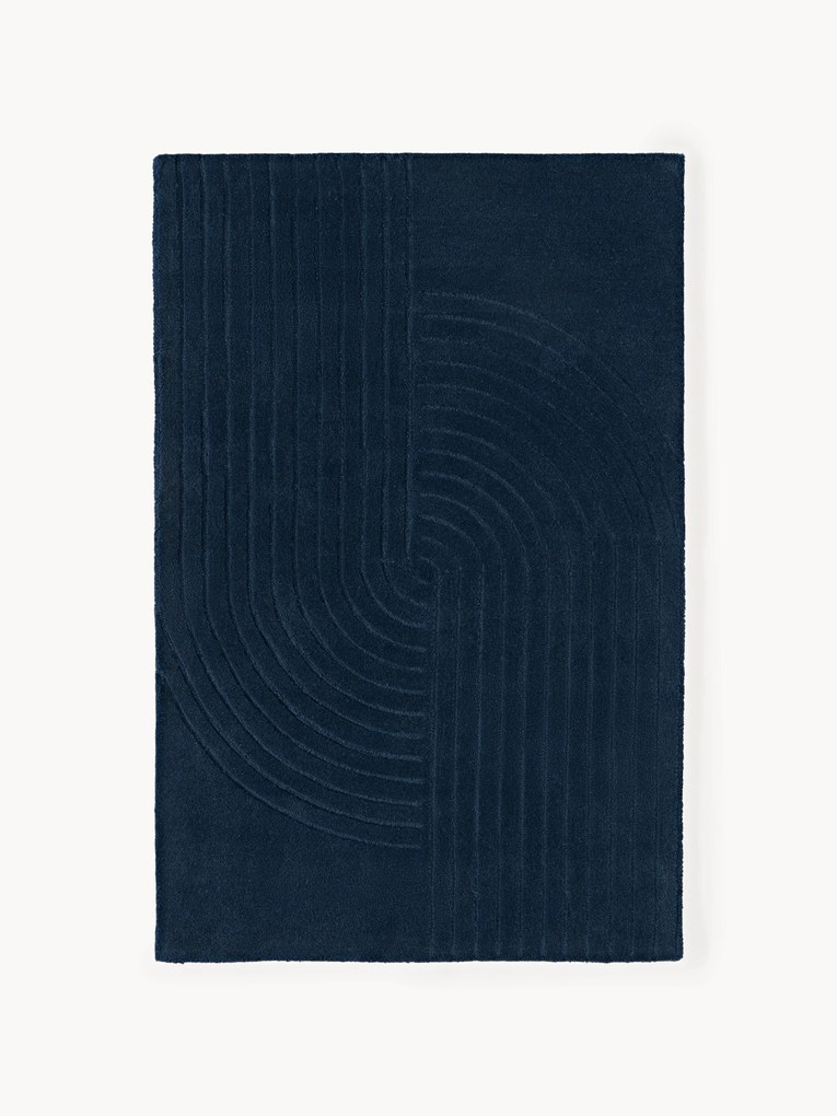 Tapete em lã artesanal com relevo Mason