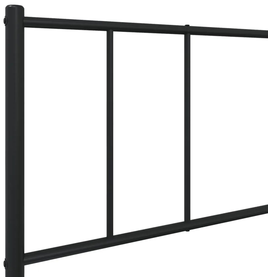 Estrutura de cama com cabeceira 75x190 cm metal preto