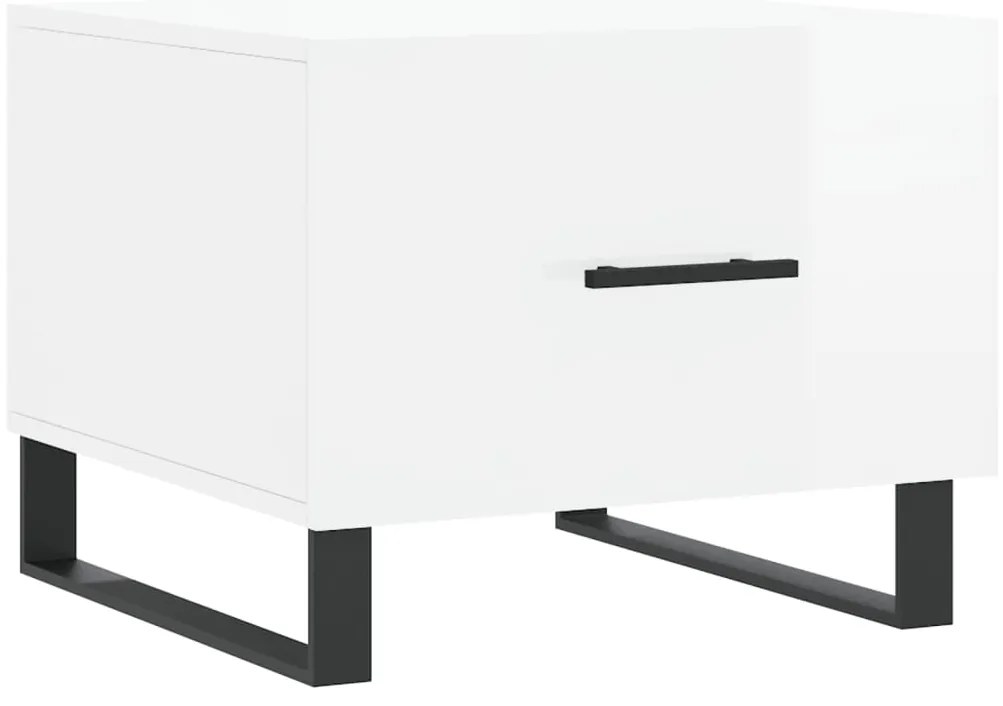 Mesas de centro 2 pcs 50x50x40 cm branco brilhante