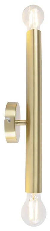 Candeeiro de parede vintage dourado 2-luzes - Tubi Art Deco