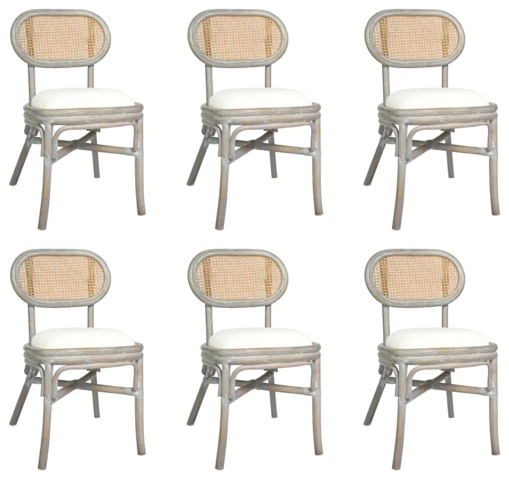 vidaXL Cadeiras de jantar 6 pcs linho cinzento