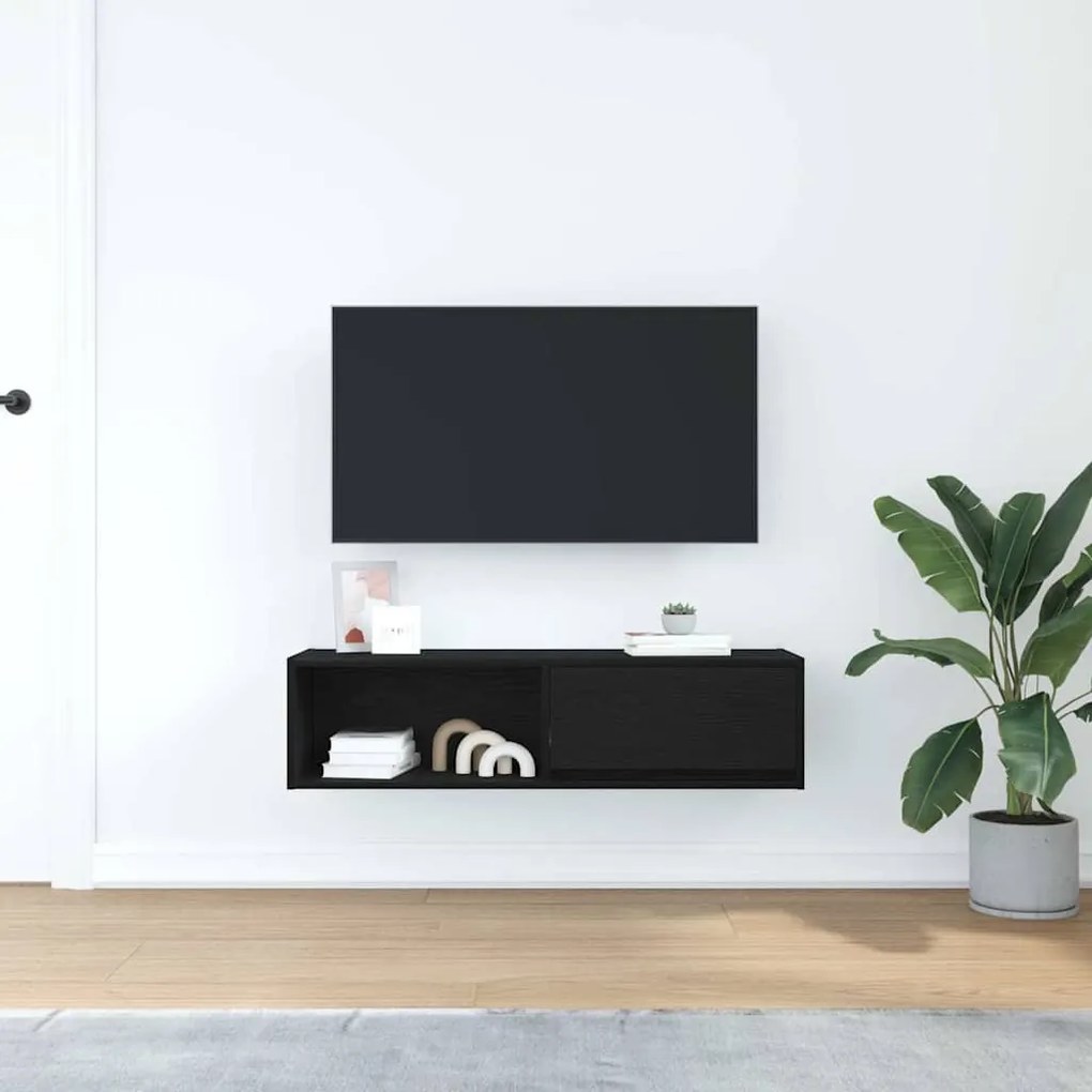 Móvel de TV 100x31x25,5 cm derivados de madeira carvalho preto