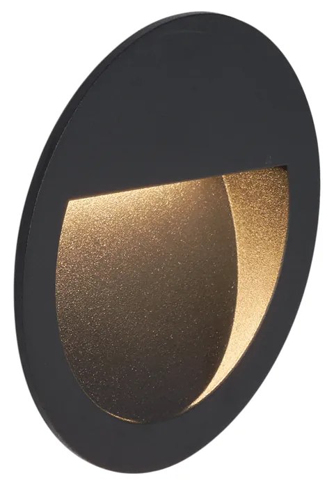 Aplique de Parede Embutido Moderno Preto incl. LED IP65 - Gem