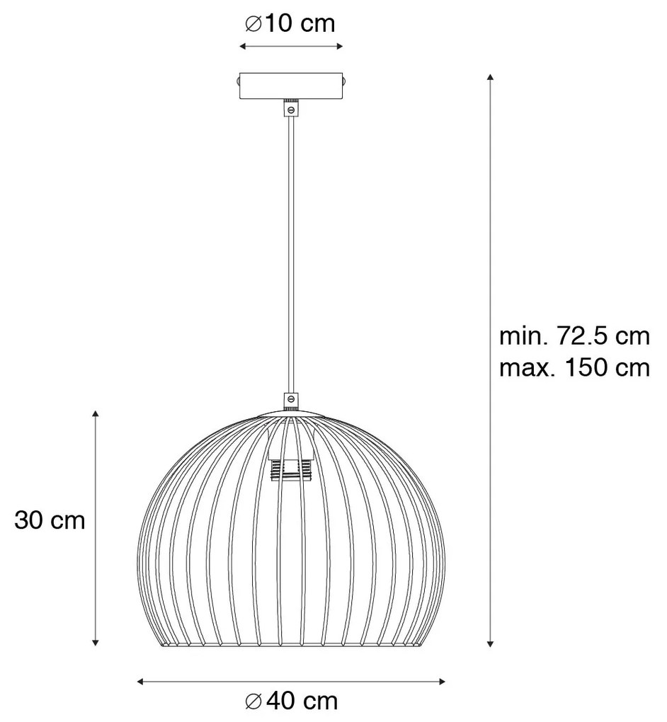 Candeeiro suspenso moderno preto 40 cm - Koopa Moderno