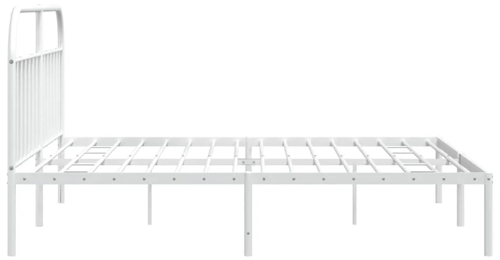 Estrutura de cama com cabeceira 200x200 cm metal branco