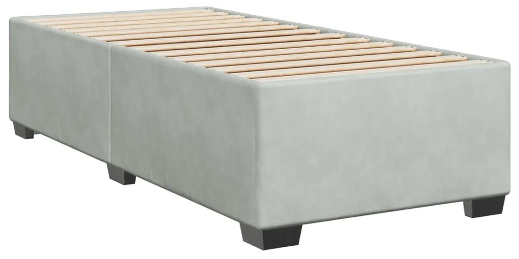 Estrutura de cama sem colchão 90x190 cm veludo cinzento-claro