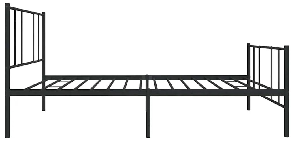 Estrutura de cama com cabeceira e pés 100x190 cm metal preto