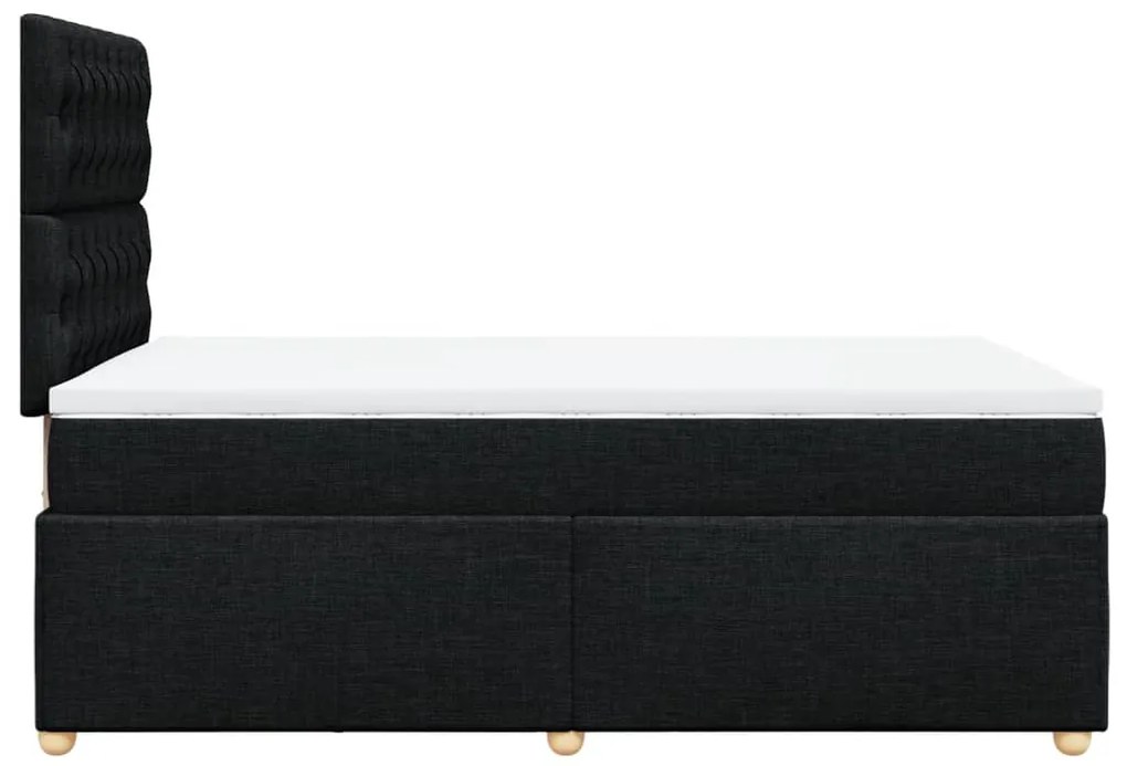 Cama com molas/colchão 120x200 cm tecido preto