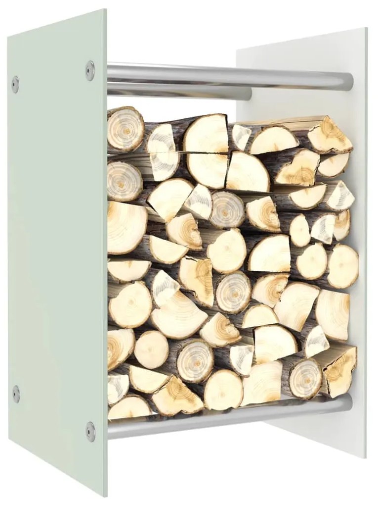 282830 vidaXL Suporte para lenha 40x35x60 cm vidro branco