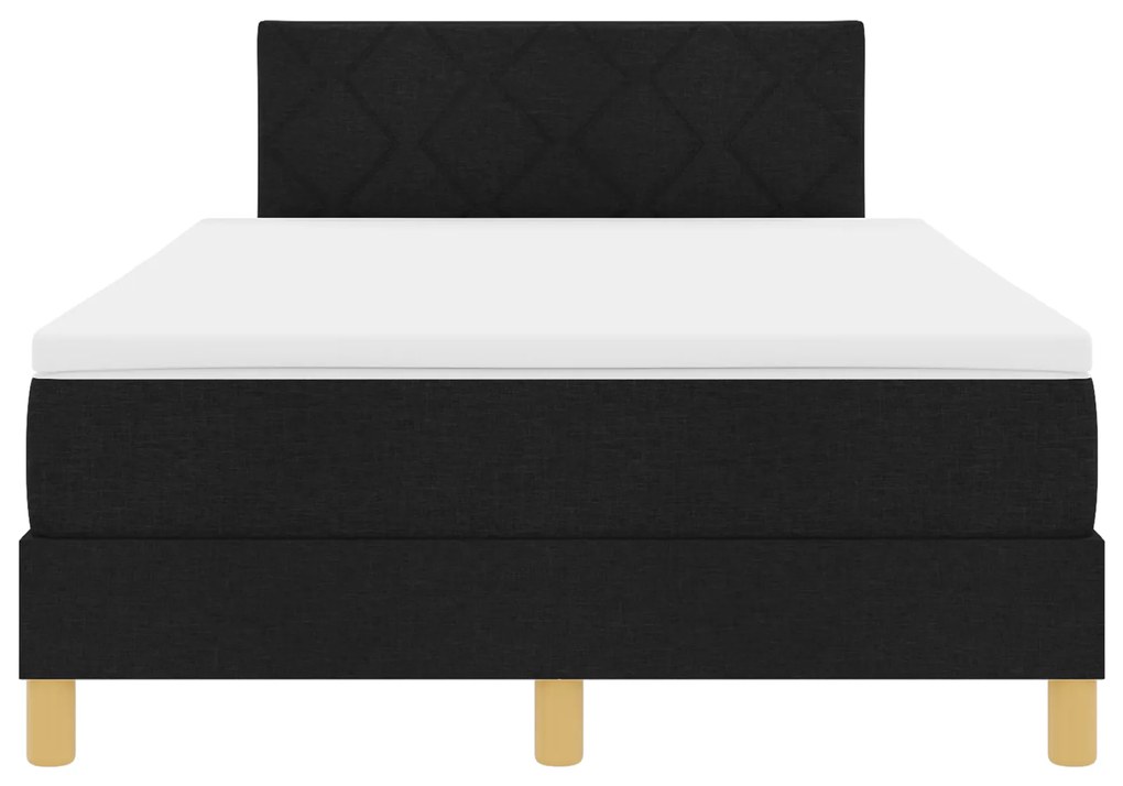 Cama Box com Colchão & LED Preta 120x200 cm Tecido