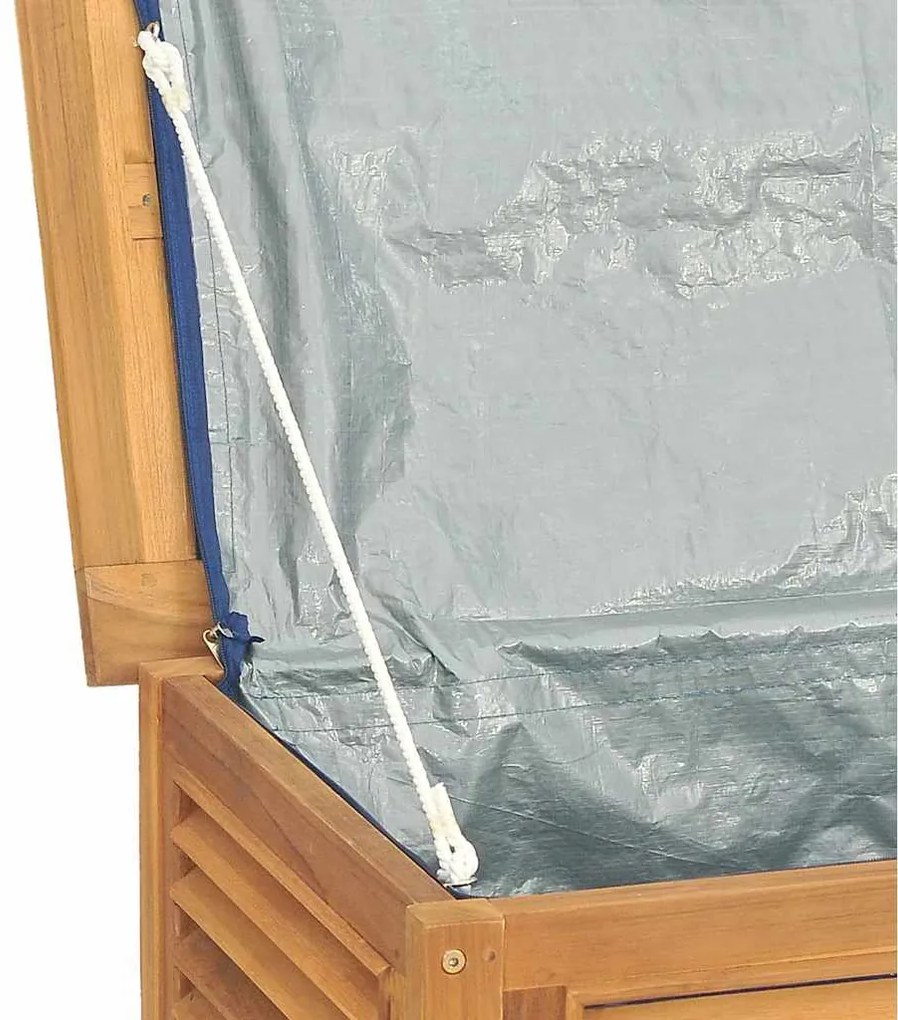 Caixa de arrumação para jardim com saco 175x50x55cm teca maciça