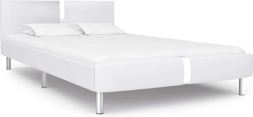 Estrutura de cama 120x200 cm couro artificial branco