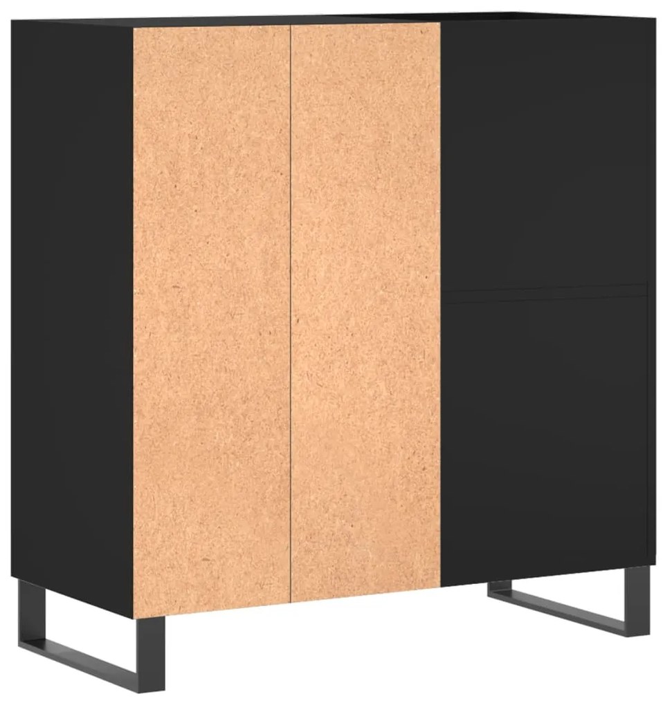 Armário para discos 84,5x38x89 cm derivados de madeira preto