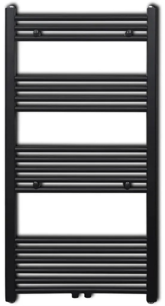 Aquecedor toalhas casa de banho liso 600 x 1160 mm preto