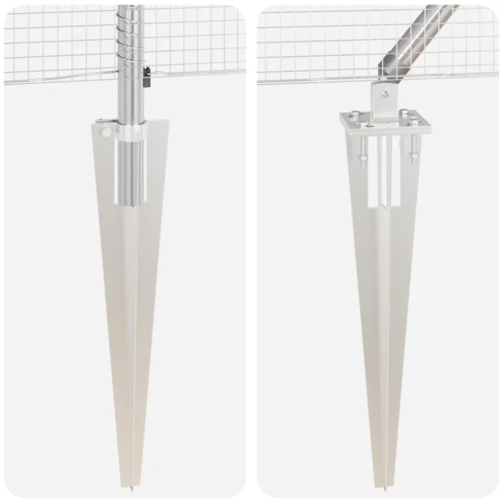Conjunto de Postes de Cerca Conjunto de 2 Aço Galvanizado 10 x 1 m