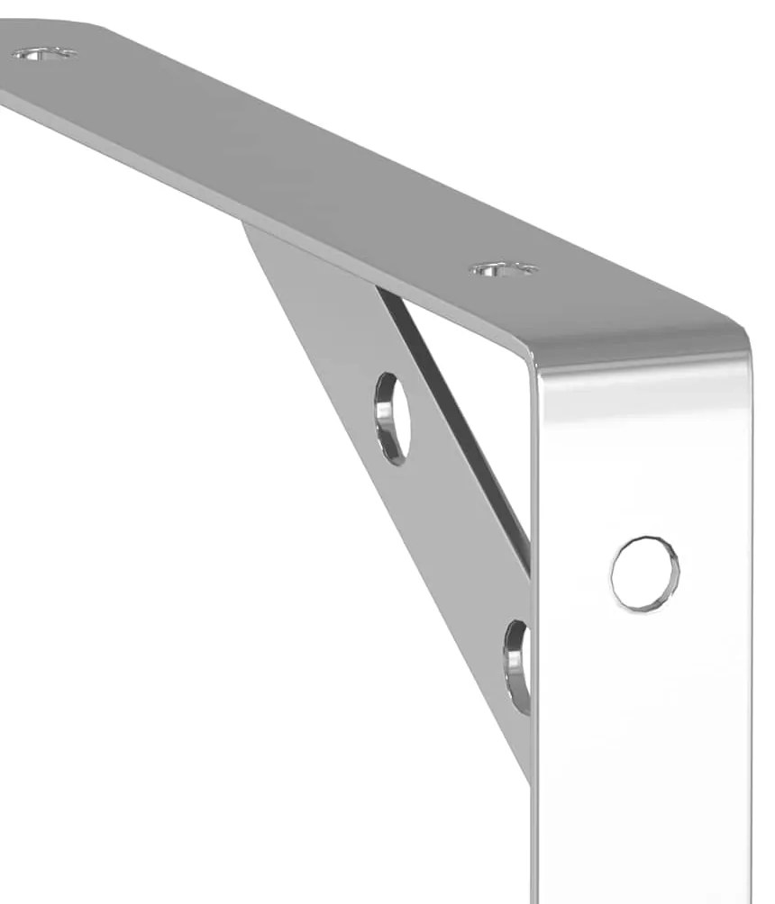Suportes prateleira 4pcs 20x2,5x14 cm aço inoxidável prateado