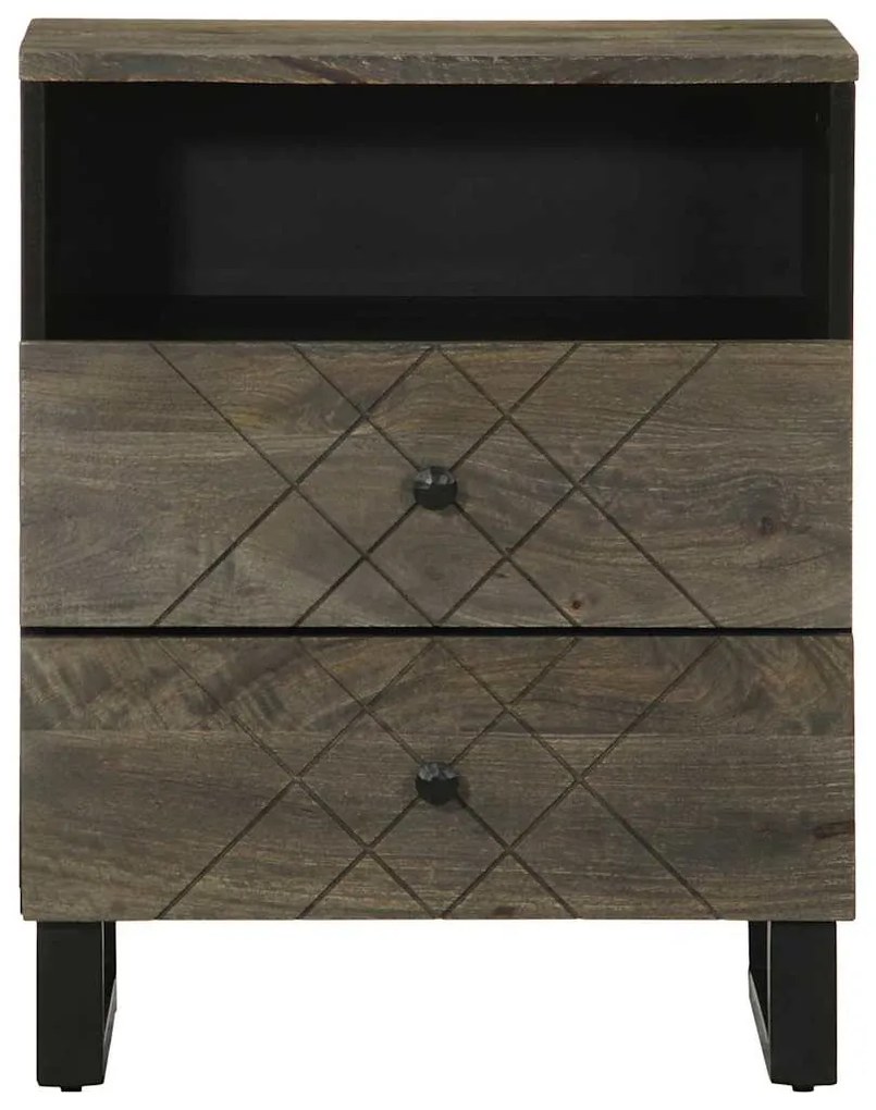 Mesa de cabeceira preto 50x33x62 cm madeira de mangueira maciça