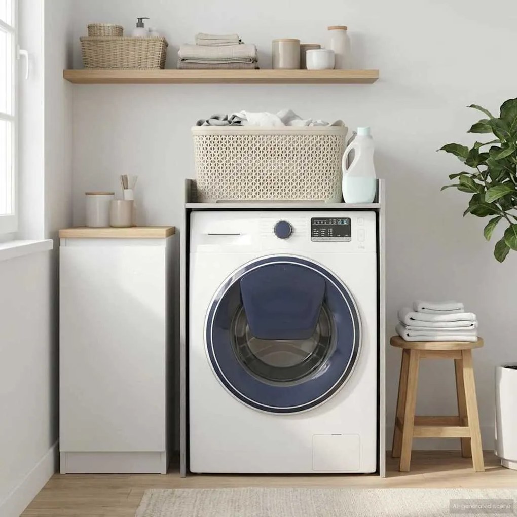 vidaXL Armário para Máquina de Lavar Cinza Sonoma 67,5 x 48 x 97 cm