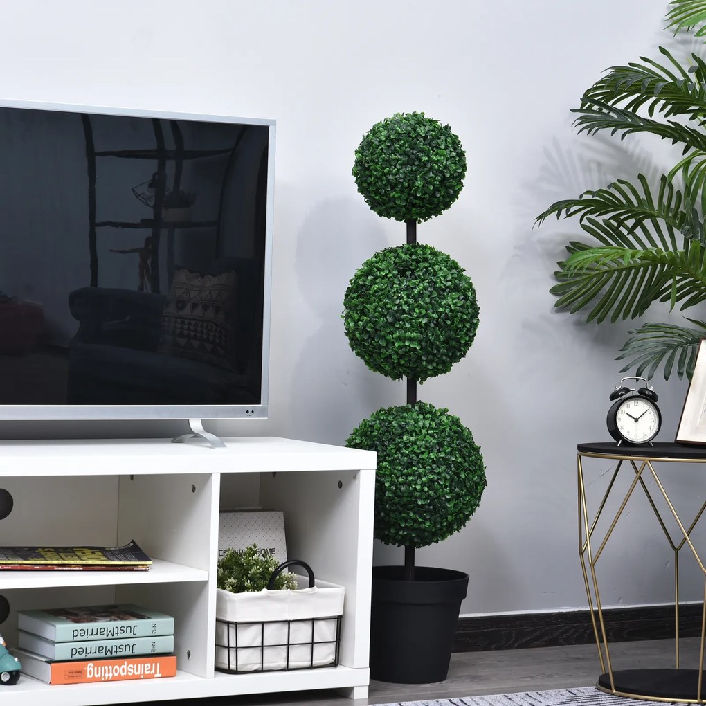 Planta artificial em forma de bolas, com dimensões de Ø 30 x 112 cm (altura), verde