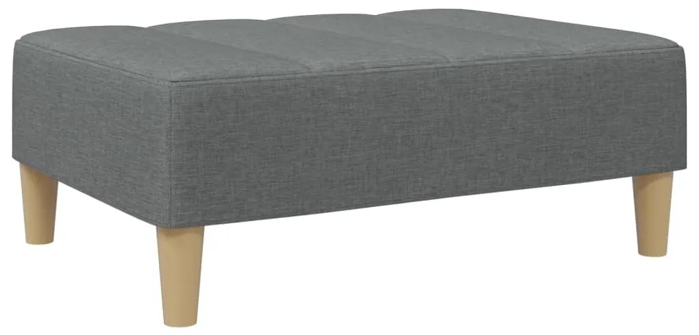 Sofá-cama de 2 lugares c/ apoio de pés tecido cinzento-escuro