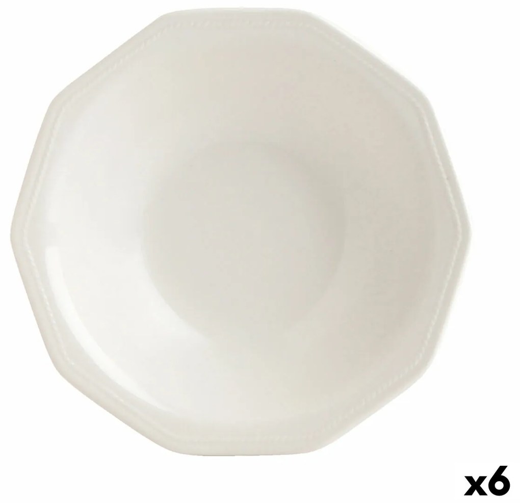 Prato Fundo Churchill Artic Cerâmica Branco Servies (6 Unidades) (ø 21,5 cm)