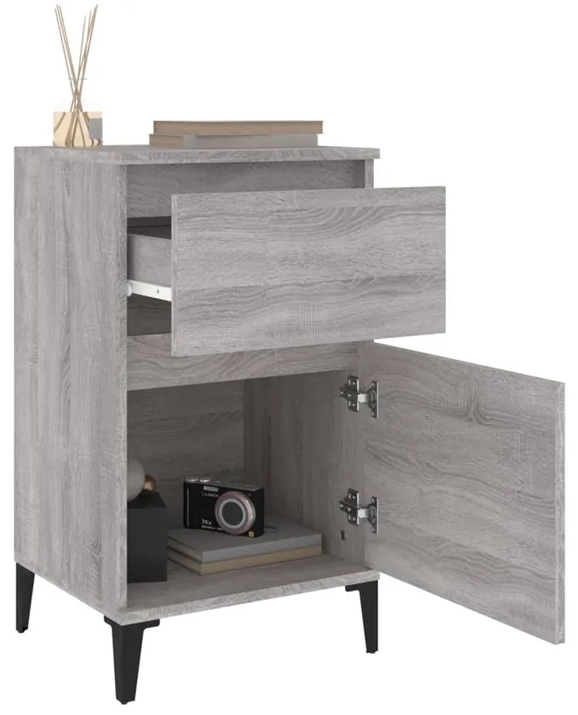 Mesas de cabeceira 2 pcs 40x35x70 cm cinzento sonoma