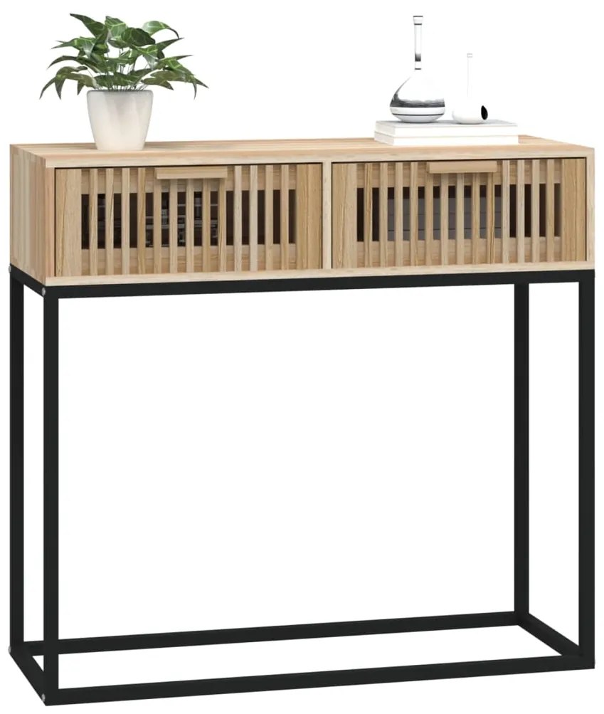 Mesa consola 80x30x75 cm derivados de madeira e ferro