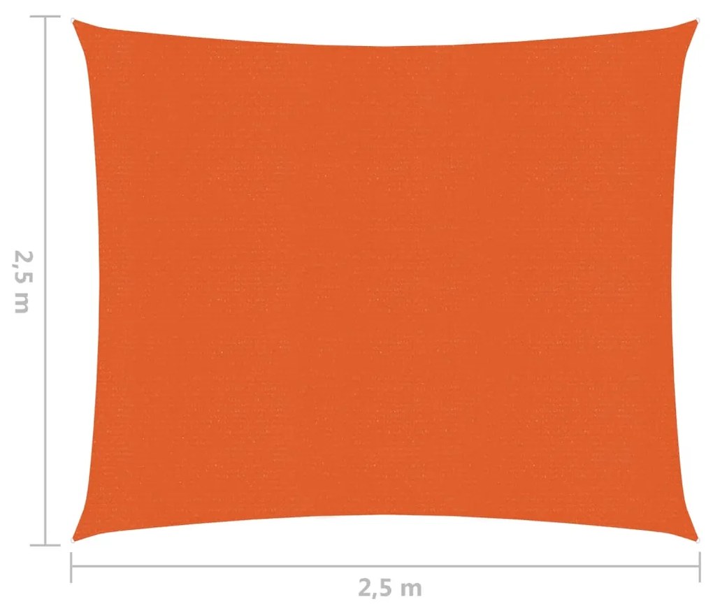 Para-sol estilo vela 160 g/m² 2,5x2,5 m PEAD laranja