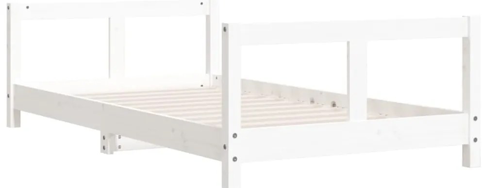 Estrutura de cama infantil 80x160 cm pinho maciço branco